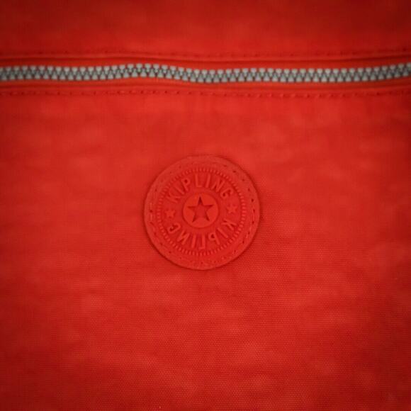 Kipling Keiko Red Zipper Pockets Travel Packable Nylon Adjustable Crossbody Bag - Picture 3 of 6